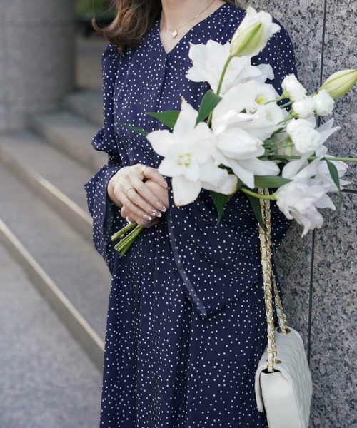 HUIT bouquet ワンピース ベルスリーブ ドット : ZOZOTOWN Yahoo