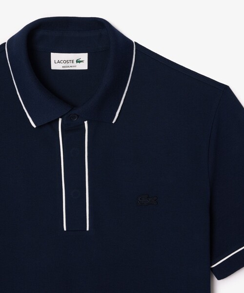 LACOSTE ポロシャツ オーガニックコットン ストレッチ鹿の子