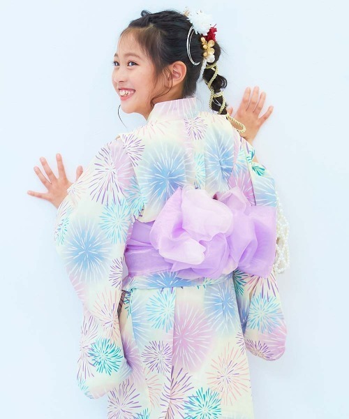 浴衣　2枚 最大23%OFF】ワンピースにもなる セパレート浴衣 帯2本セット | 子供服