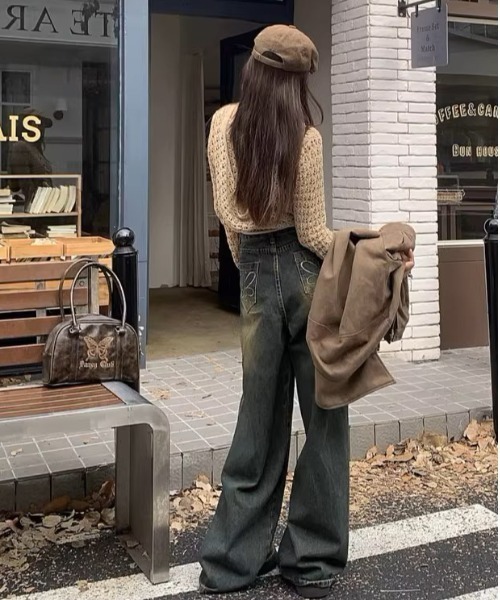 A'gem 9（エージェムナイン） ワイドパンツ ジーンズ デニム デニム