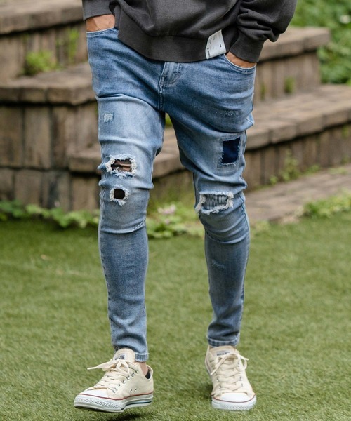 KAPITAL デニムジョッパーズパンツ CAMBIO（カンビオ） ジーンズ mp12547-Distressed Denim Jodhpurs