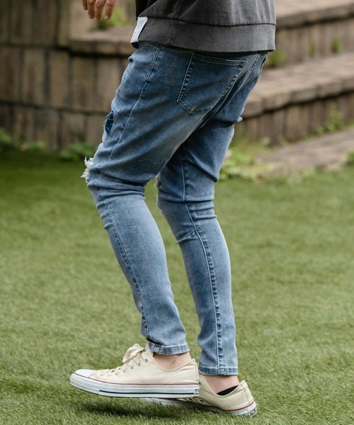 デニム・ジーパン as if calie DESTROYED BIZZO PANTS RM5B0173 デニムパンツ メンズ ブランド おしゃれ ダメージデニム デニム