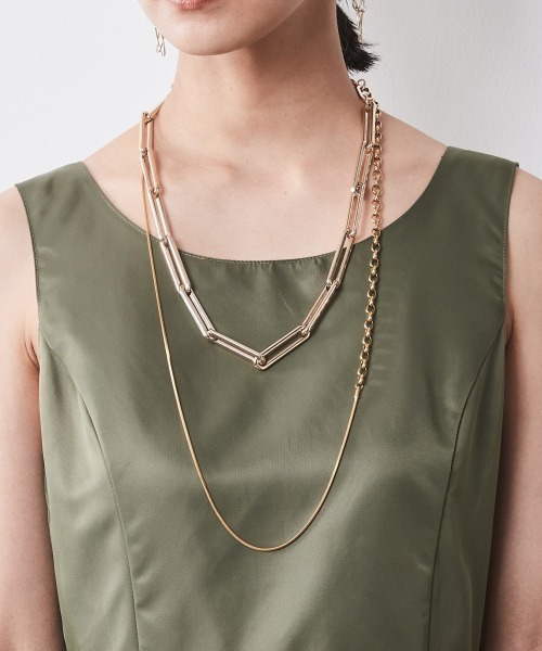 chiclin Ｌサイズ　ノースリーブワンピース CHIC STYLE ワンピース 「大きいサイズ」ナイロンツイル