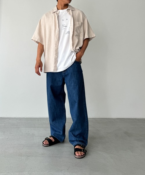 新品✨CANAL JEAN choiceノーカラーデニムブルゾン ユニセックス AMBIDEX Store △cotton denim ノーカラー ブルゾン(F コン): yuni