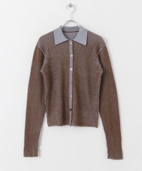 ニット セーター バイカラーポロサマーニットトップス レディース STEVEN ALAN ニット セーター 「Steven Alan」バイカラー ポロ