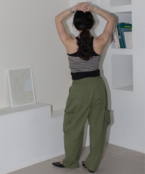 ワイドパンツ カーゴパンツ volume cargo pants レディースの画像