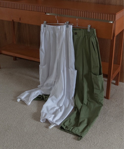 ワイドパンツ カーゴパンツ volume cargo pants レディースの画像