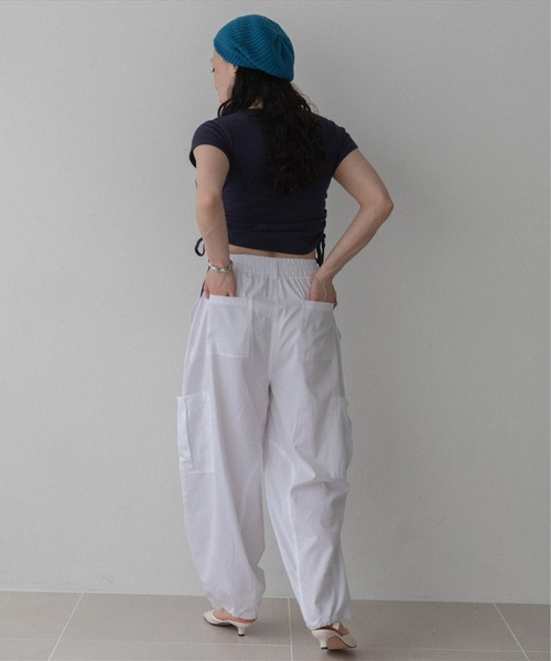 ワイドパンツ カーゴパンツ volume cargo pants レディースの画像
