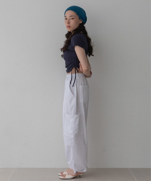 ワイドパンツ カーゴパンツ volume cargo pants レディースの画像