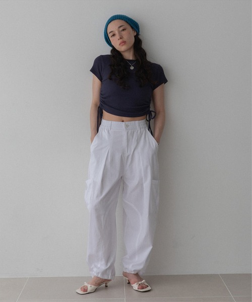 ワイドパンツ カーゴパンツ volume cargo pants レディースの画像