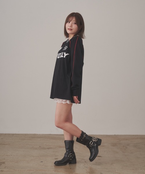 tシャツ HUGELY - ゲームロングTシャツ（ユニセックス着用） レディース メンズ tシャツ HUGELY - ゲームロングTシャツ（ユニセックス着用