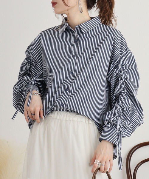 ブラウス シャツ ドロスト仕様 フロントシャーリングチェックシャツ レディース WEGO シャツ ブラウス WEGO/ドロストチェックシアーショート