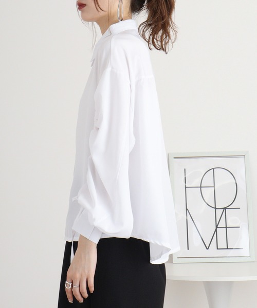 STUNNING LURE - ラドロー　yori  myine  machatt ドゥロワー　シャツ　ブラウス ブラウス 配色ドット 五分袖 ラベンダー レディース(M