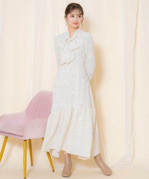 WILLSELECTION（ウィルセレクション） ワンピース ドット柄ギャザー