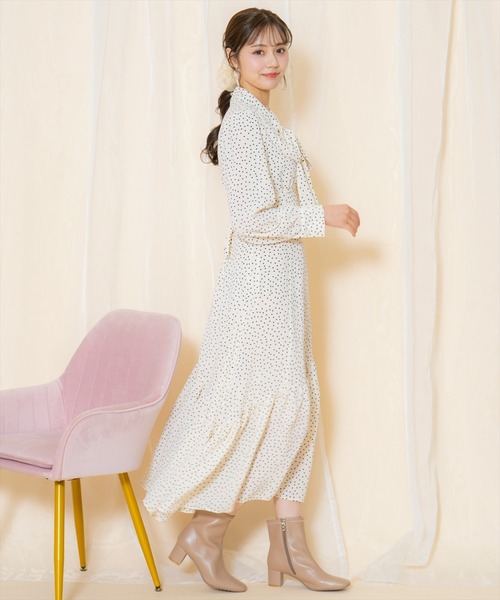 WILLSELECTION（ウィルセレクション） ワンピース ドット柄ギャザー