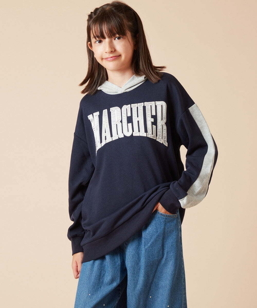 【わわわ】★美品★袖ロゴ★スウェット★キッズ164cm★レディースXS相当 a.v.v（アー・ヴェ・ヴェ） トレーナー 「140-150」オーバーシルエット