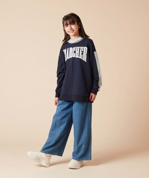 【わわわ】★美品★袖ロゴ★スウェット★キッズ164cm★レディースXS相当 どうしよ~ 明日発売の WCロゴ入りスウェットが めちゃくちゃ可愛くでき