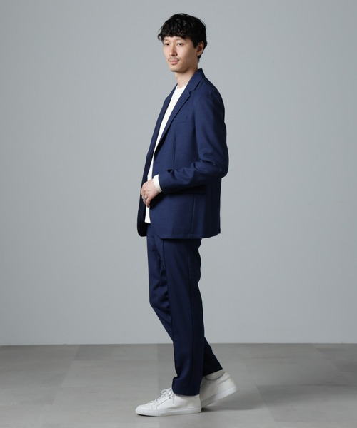 NANO universe ネイビー ノーカラーパンツスーツセット NANO universe（ナノ・ユニバース） スラックス 「N TROUSERS PREMIUM