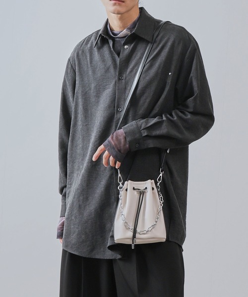 JUNRED（ジュンレッド） シャツ ピーチドレープロングシャツ メンズ