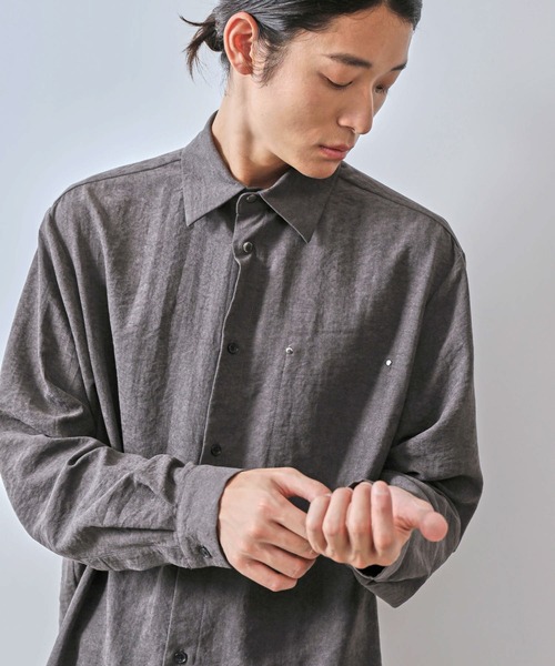 JUNRED（ジュンレッド） シャツ ピーチドレープロングシャツ メンズ