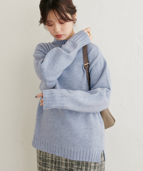 natural couture ニット ウール＆リサイクルポリブレンドニットプル