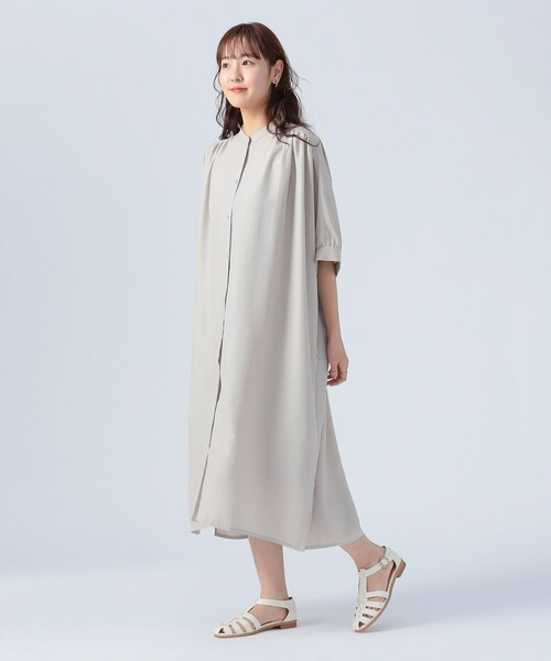 ワンピース3点 BEAMS HEART ワンピース 「3色展開」バックギャザー ビッグ