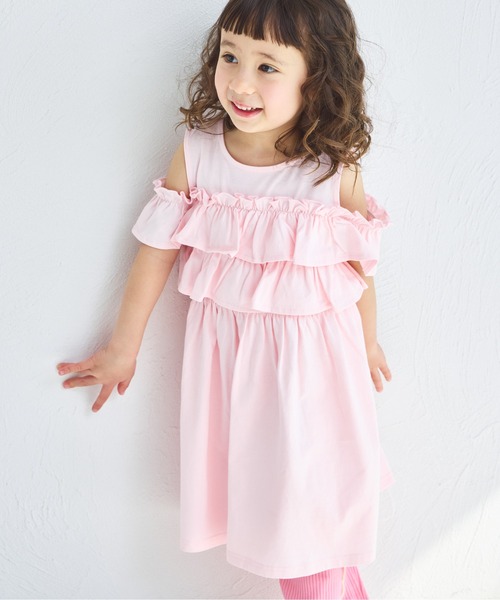 ワンピース 「綿100%」カットアウト フリル ワンピース キッズ 子供服 女の子 | pairmanon | 03
