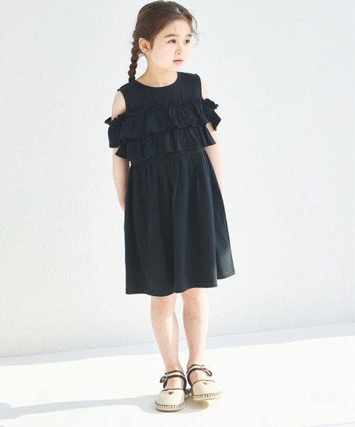 ワンピース 「綿100%」カットアウト フリル ワンピース キッズ 子供服 女の子 | pairmanon | 04