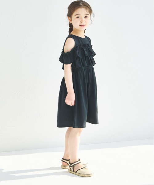 ワンピース 「綿100%」カットアウト フリル ワンピース キッズ 子供服 女の子 | pairmanon | 05