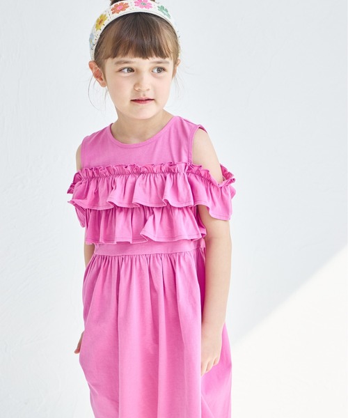 ワンピース 「綿100%」カットアウト フリル ワンピース キッズ 子供服 女の子 | pairmanon | 10