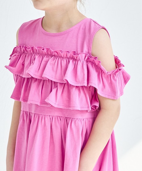 ワンピース 「綿100%」カットアウト フリル ワンピース キッズ 子供服 女の子 | pairmanon | 11