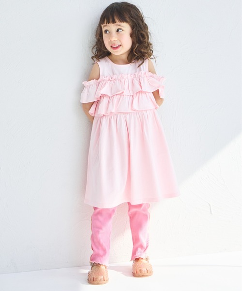 ワンピース 「綿100%」カットアウト フリル ワンピース キッズ 子供服 女の子 | pairmanon | 17