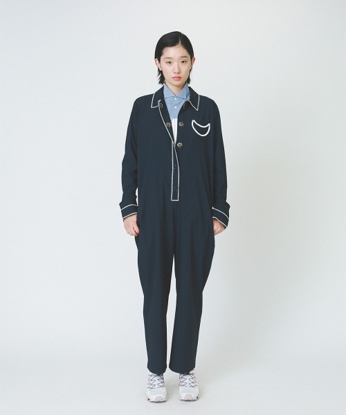 soduk　circle pocket サークルポケット　ジャンプスーツ　黒 オールインワン 「soduk」circle pocket jumpsuit レディース