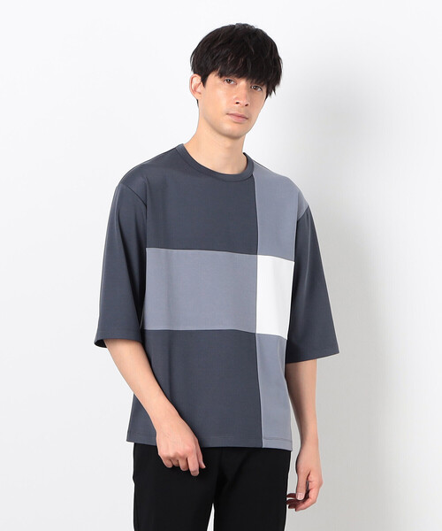 パッチワークシャツ メンズ（メンズ半袖Tシャツ、カットソー