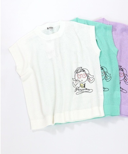 STUDIO PICONE（スタジオピッコーネ） ベスト ジレ 透かし編み刺繍