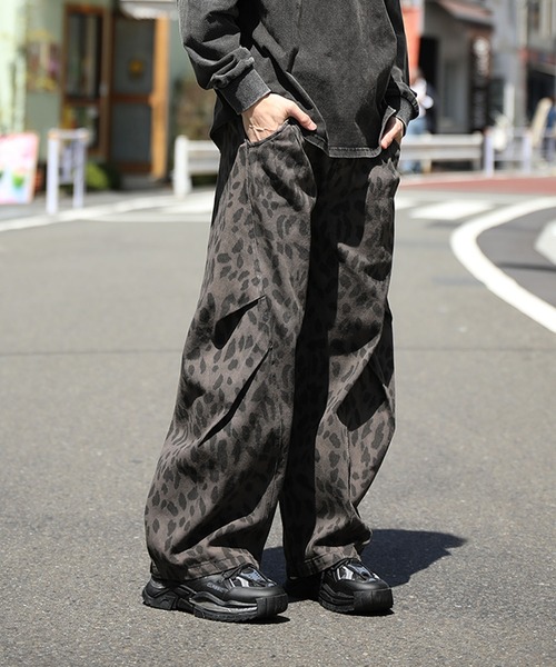 カーゴパンツ HOOK -select- レオパード柄ボリューム切り替えカーブ