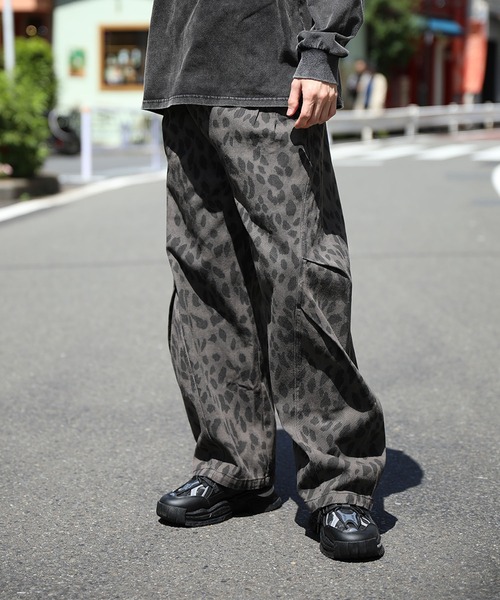 カーゴパンツ HOOK -select- レオパード柄ボリューム切り替えカーブ