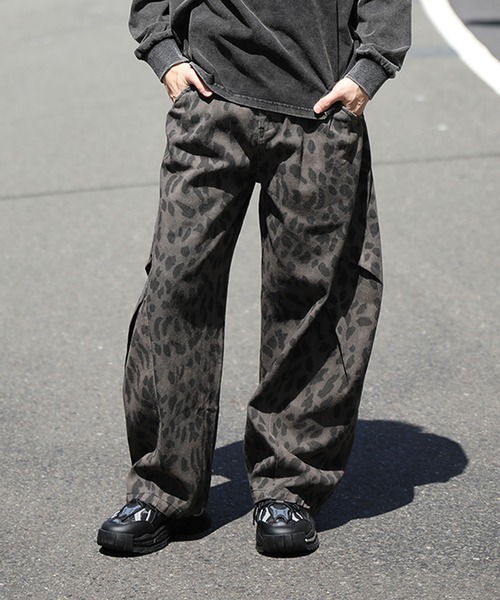 カーゴパンツ HOOK -select- レオパード柄ボリューム切り替えカーブ