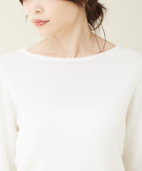 「qualite」 Vネックニット フリー サックスブルー レディース_画像3