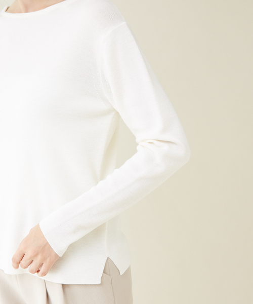 「qualite」 Vネックニット フリー サックスブルー レディース_画像6