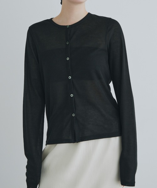 kiehtova カーディガン 「kiehtova」SHEER RIB CARDIGAN/シアーリブ
