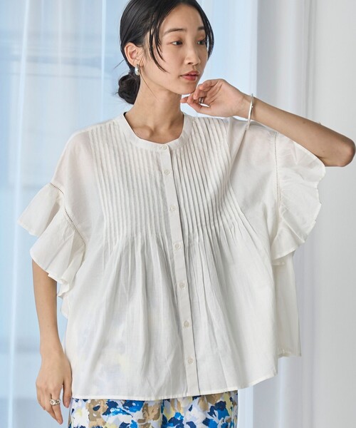 袖フリルブラウス coen（コーエン） ブラウス シャツ MARKET（マーケット）袖フリル
