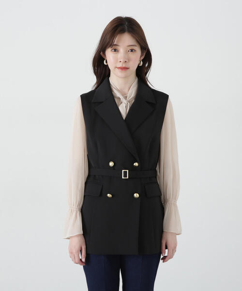 775Massimo Dutti ベルト付ウールベスト　ジレ PROPORTION BODY DRESSING ベスト ジレ ベルト付きジレ