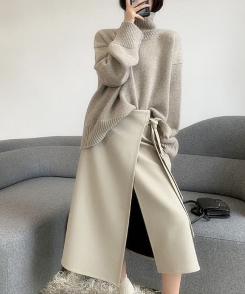 「deux amour」 タートルネックニット FREE レッド レディース_画像8