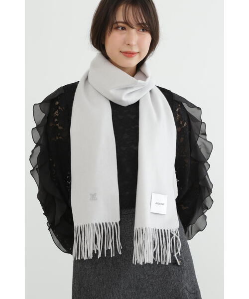 美品 ジルスチュアート カシミヤ100%マフラー グレー ジルステュアート