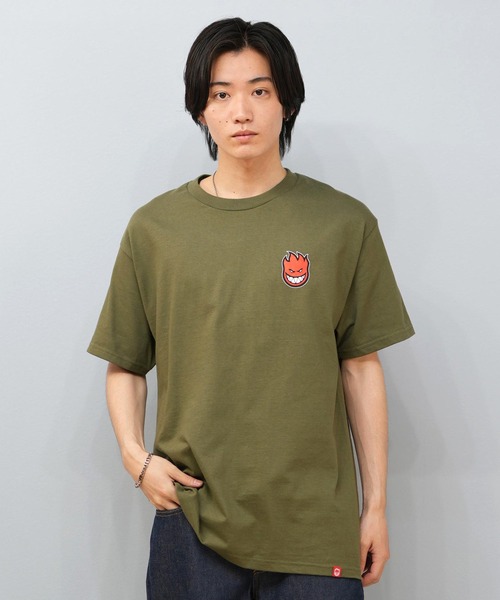スピットファイヤ ロゴTシャツ 古着 スケーター Mサイズ　ストリート SPITFIRE スピットファイア カモフラ ロゴ Tシャツ ストリート