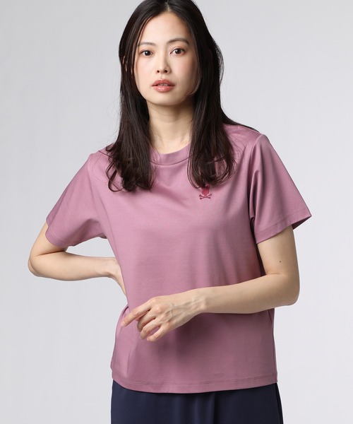 tシャツ 「WOMEN」シルケットスムース ワンポイントロゴ Tシャツ レディース
