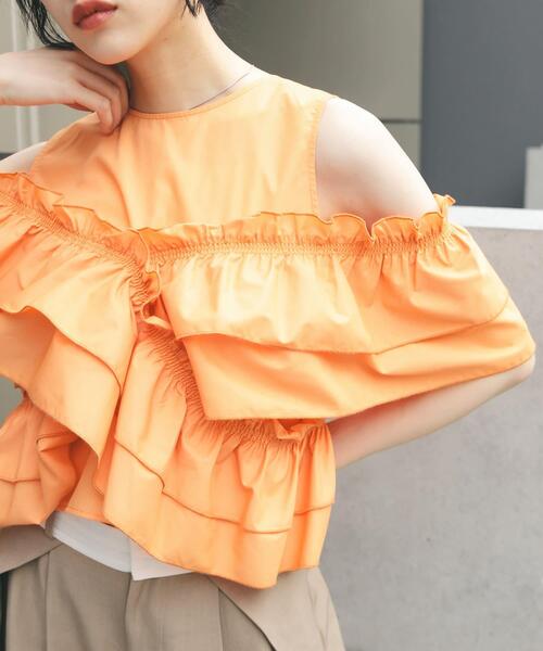 KBF（ケービーエフ） ブラウス シャツ マルチWAYクロスフリルブラウス