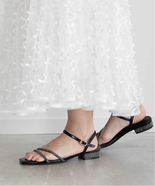 RANDA（ランダ） サンダル ビジューストラップサンダル レディース