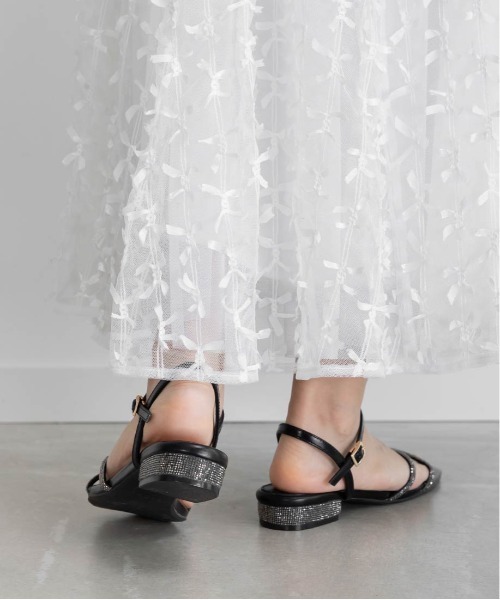 RANDA サンダル ビジューストラップサンダル レディース : ZOZOTOWN